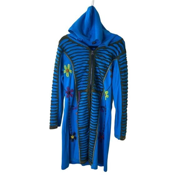 Mermaid Underwater Sea  Embroidered Jacket Dress Sz L - Picture 1 of 12
